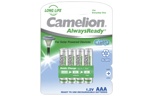 Micro-Akku CAMELION 1,2V, 600mAh, Typ AAA, NiMH, 4er-Blister
