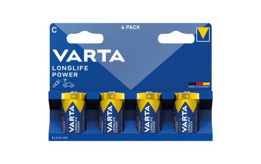 Baby-Batterie VARTA ''Longlife Power'', Typ C, Alkaline, LR14, 1,5V, 4er-Pack