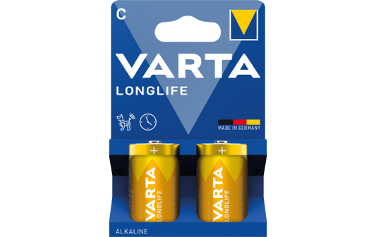 Baby-Batterie VARTA ''Longlife'' Alkaline, 1,5 V, LR14, Typ C, 2er-Blister