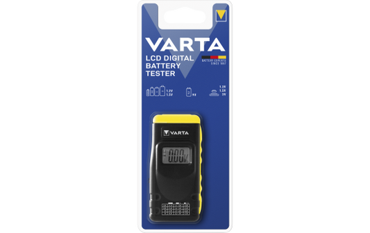 Batterietester VARTA, digital, LCD-Display, für AA/ AAA/ C/ D/ 9v Batterien