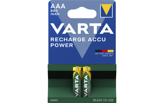 Micro-Akku VARTA ''Accu Power'', Ni-MH, 800mA, Typ AAA, HR03, 2er-Blister