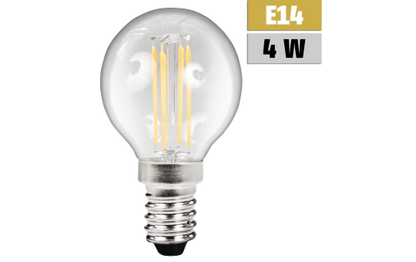 LED Filament Tropfenlampe McShine ''Filed'', E14, 4W, 490lm, warmweiß