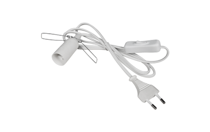 Lampenfassung McShine E14 mit 1,5m Kabel, Schalter und Eurostecker, weiß