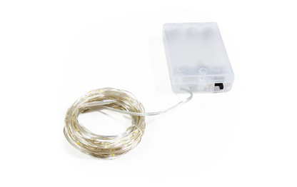 LED Draht-Lichterkette McShine ''Micro'' 80 LEDs, warmweiß, Batteriebetrieb