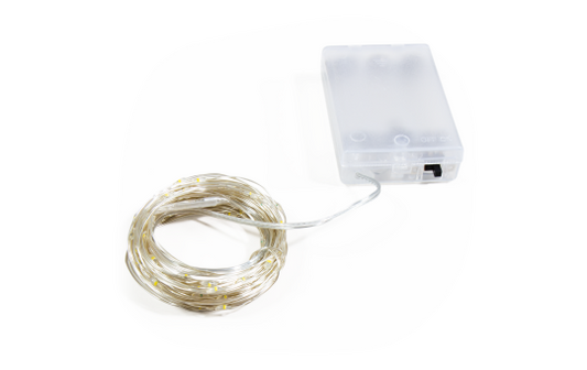LED Draht-Lichterkette McShine ''Micro'' 80 LEDs, warmweiß, Batteriebetrieb