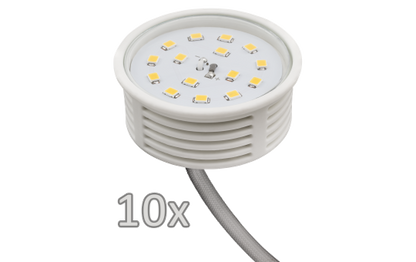 Einbauleuchten-Set McShine, 10xRahmen, 10x LED-Modul, 5W, 400lm, 230V, Edelstahl