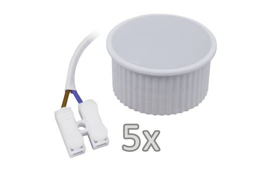 Einbauleuchten-Set McShine, 5xRahmen, 5xLED-Modul, 7W, 608lm, 230V, weiß