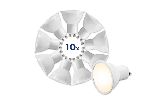 LED-Strahler McShine ''MS-60-10'' GU10, 6W, 510lm, 3000K, warmweiß,10er-Pack