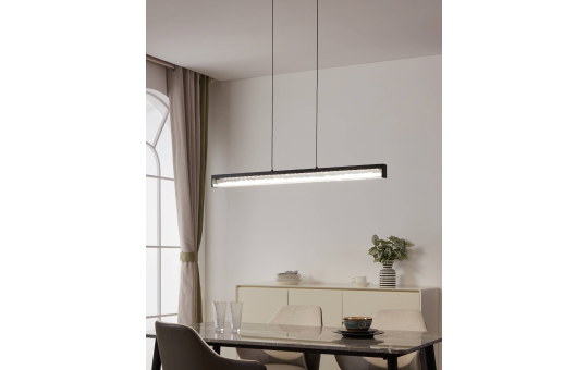 Hängeleuchte EGLO ''Cardito 1'',LED, Alu/Stahl, schwarz,Glas/Brilliantglas,dimmbar