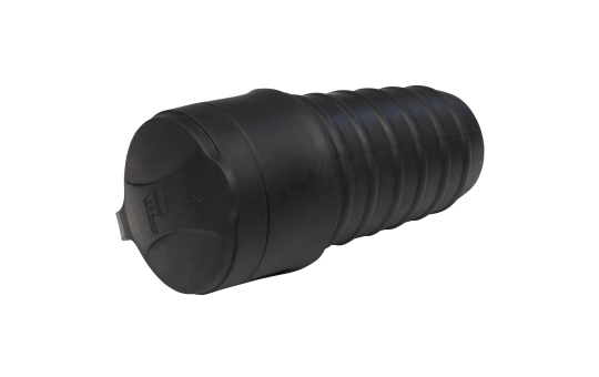 Gummi-Schutzkontakt-Kupplung McPower, schwarz, spritzwassergeschützt, mit Deckel