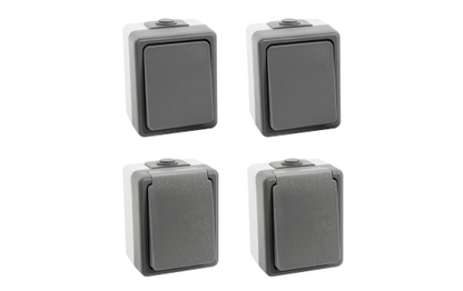 Feuchtraum Set McPower ''Secure Flur'' 4-teilig, grau, IP44