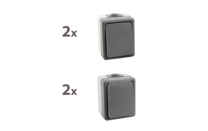 Feuchtraum Set McPower ''Secure Flur'' 4-teilig, grau, IP44