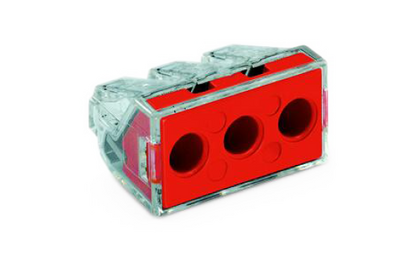 Verbindungsdosenklemme WAGO, ein- und mehrdrähtige Leiter, max. 6mm², rot