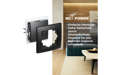 Taster McPower ''Flair'', 250V~/10A, UP, matt schwarz