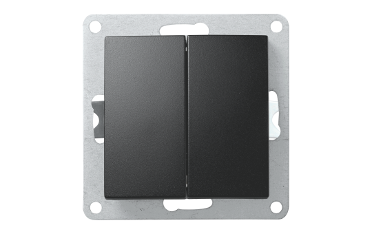 Wechselschalter McPower ''Flair'' 2-fach, 250V~/10A, UP, matt schwarz
