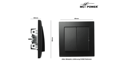 Wechselschalter McPower ''Flair'' 2-fach, 250V~/10A, UP, matt schwarz