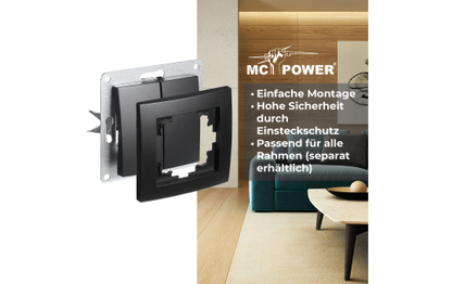 Wechselschalter McPower ''Flair'' 2-fach, 250V~/10A, UP, matt schwarz
