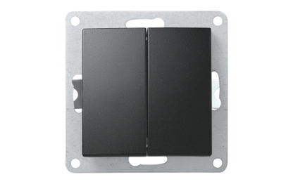 Taster McPower ''Flair'' 2-fach, 250V~/10A, UP, matt schwarz