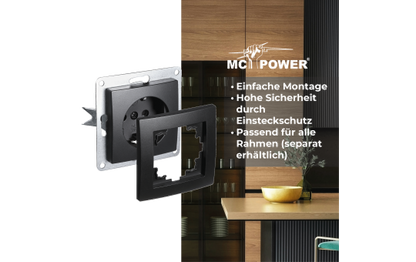 Steckdosen Set McPower Flair ''Beginner 2S'', matt schwarz, 3-teilig