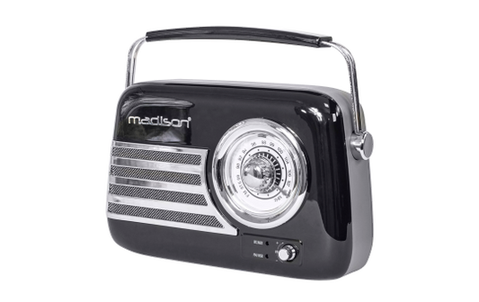 Tragbares Nostalgie Radio ''FREESOUND-VR40B'' mit Bluetooth, USB & FM 30W, schwarz