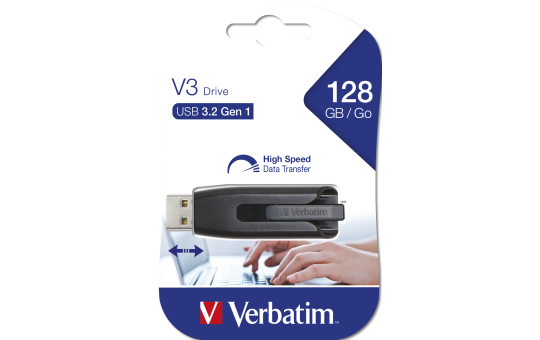 USB 3.2 Stick Verbatim ''Store 'n' Go'', 128GB, V3 Drive, grau, Typ-A