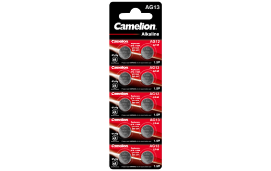 Knopfzelle CAMELION, AG13, 1,5V, Alkaline, 10er-Blister