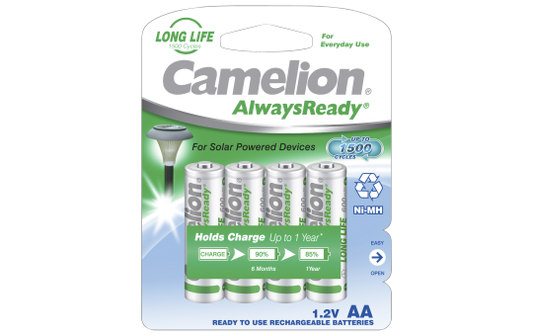 Mignon-Akku CAMELION 1,2V, 600mAh, Typ AA, NiMH, 4er-Blister