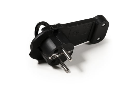 Schutzkontakt-Winkelstecker McPower extra flach, Handgriff, Zugentlastung