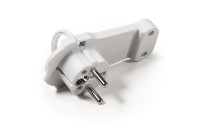 Schutzkontakt-Winkelstecker McPower extra flach, Handgriff, Zugentlastung