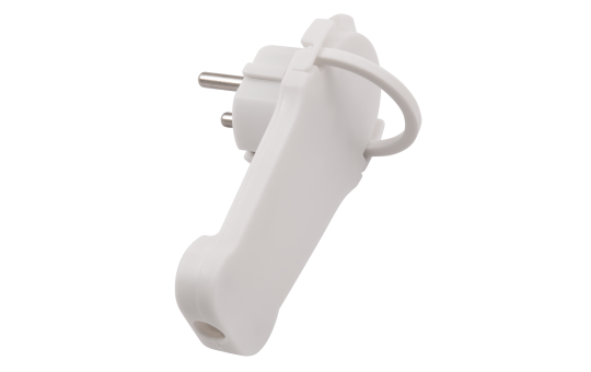 Schutzkontakt-Winkelstecker McPower extra flach, Handgriff, Zugentlastung
