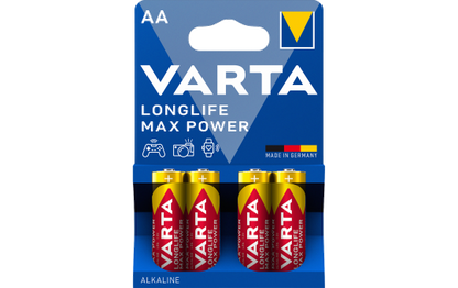 Mignon-Batterie VARTA ''Longlife Max Power'' Alkaline, Typ AA, LR06, 1,5V, 4-Pack