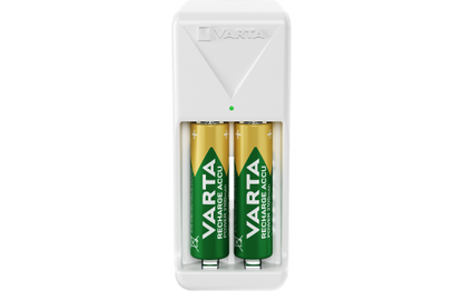 Mini Universal-Ladegerät VARTA, inkl. 2x Mignon Akku Typ AA, Akku NiMH, 2100mAh