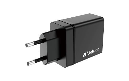Ladeadapter Verbatim ''CHR-30EU1'', 30W, schwarz, 2xUSB-A, 1xUSB-A QC, 1xUSB-C PD