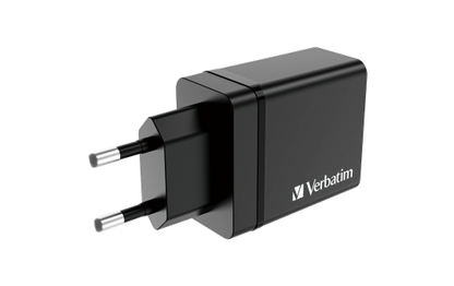 Ladeadapter Verbatim ''CHR-30EU1'', 30W, schwarz, 2xUSB-A, 1xUSB-A QC, 1xUSB-C PD