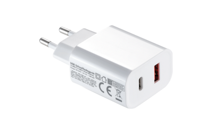 USB-Schnellladegerät McPower, 20W, 1x USB-C PowerDelivery, 1x USB-A