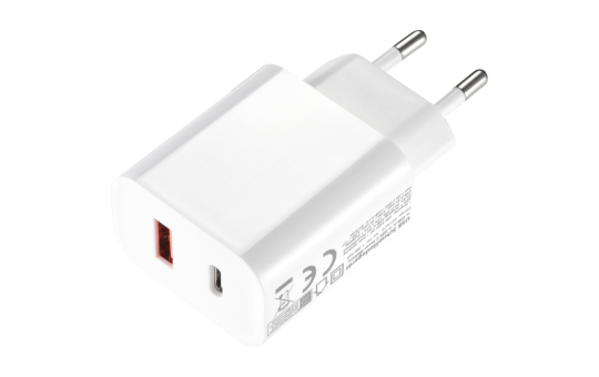 USB-Schnellladegerät McPower, 20W, 1x USB-C PowerDelivery, 1x USB-A