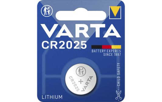 Lithium-Knopfzelle VARTA ''Electronics'', CR 2025, 170mAh, 3V, 1er-Blister