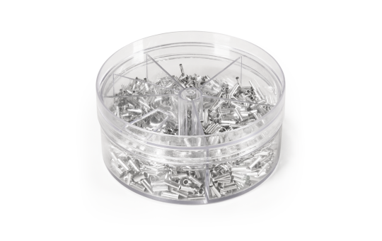 Aderendhülsen-Sortiment McPower, 0,5-2,5mm², unisoliert, Streudose, 1900-teilig
