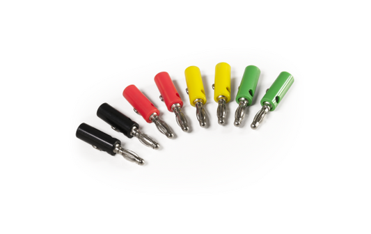 Bananenstecker-Set McPower, 4mm, Querloch, Druckfeder, 4 Farben, 8-teilig