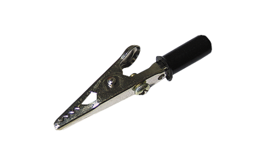 Krokodilklemme McPower, 55mm, schwarz, 1 Griff isoliert, Metall
