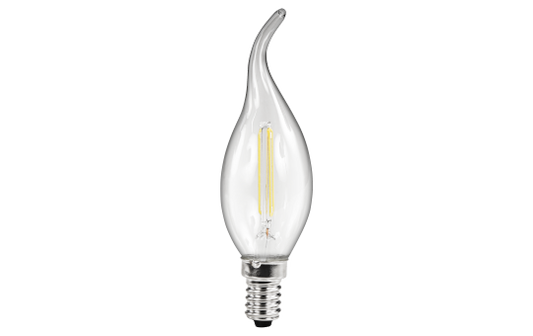 LED Filament Kerzenlampe Windstoß McShine, E14, 4W, 490lm, warmweiß, klar