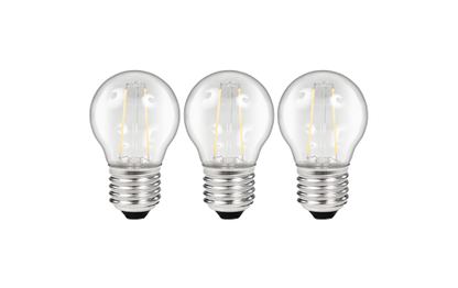 LED Filament Set McShine, 3x Tropfenlampe, E27, 2W, 200lm, warmweiß, klar