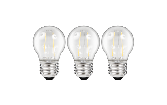 LED Filament Set McShine, 3x Tropfenlampe, E27, 2W, 200lm, warmweiß, klar
