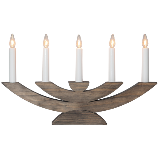 Fensterleuchter ''Navida'', 5-flammig, Holz,Farbe: braun, 42x24cm, 3W, 230V