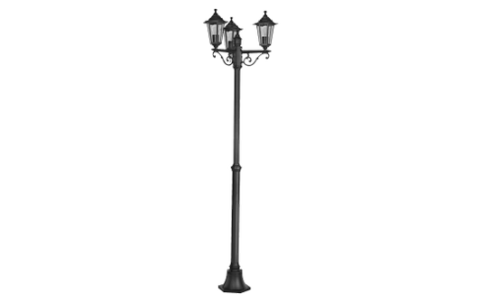 Außen-Stehleuchte EGLO ''Laterna 4'', 3 Leuchtenköpfe, Aluminium, E27, klares Glas