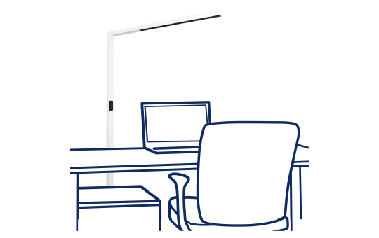 LED-Schreibtisch-Stehleuchte ROLF KERN „Clever-Pro“ mit Touch Display, PIR & Tageslicht-Sensor