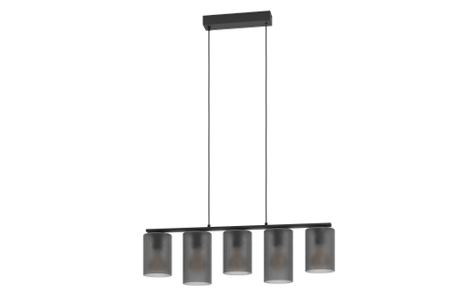 Hängeleuchte EGLO ''Colomera'', E27, 5-flammig, Stahl/Glas, grau matt