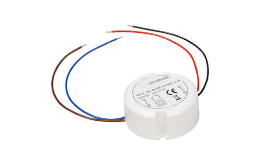 LED-Trafo McShine, IP67, 0,5-15W, Ein 220-240V, 12V= Konstantspannung, rund