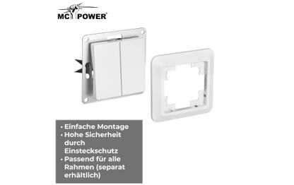 Wechselschalter McPower ''Cup'' 2-fach, 250V~/10A, UP, weiß