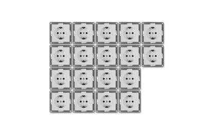 Schutzkontakt-Steckdose McPower ''Cup'' 250V~/16A, UP, Einsteckschutz, 18er-Pack